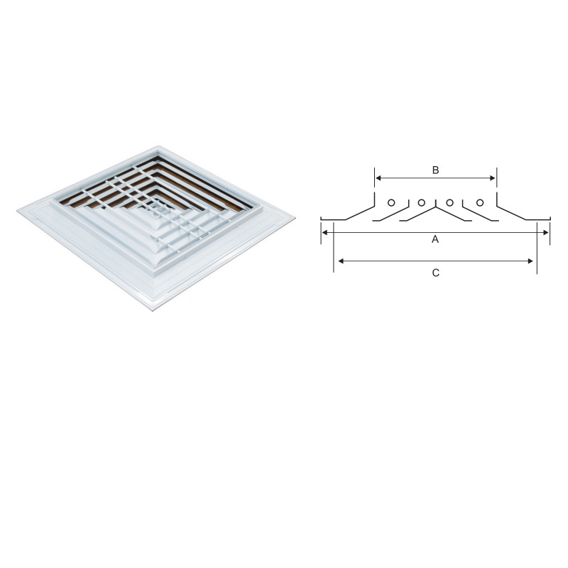 4 Way Square Air Diffuser